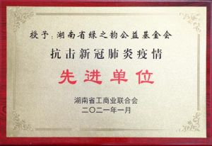 绿之韵公益基金会被湖南省工商联授予“抗击新冠肺炎疫情先进单位”称号</a>