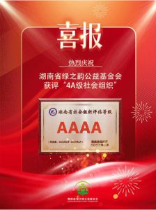 湖南省绿之韵公益基金会获评4A级社会组织
